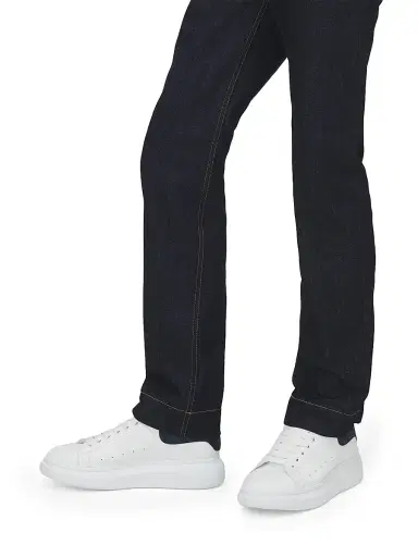 Alexander McQueen Men's Leather & Suede Oversized Sneakers - White Blue Grey - Size 14 | Thumbnail 2