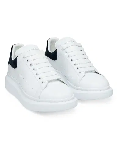 Alexander McQueen Men's Leather & Suede Oversized Sneakers - White Blue Grey - Size 14 | Thumbnail 3