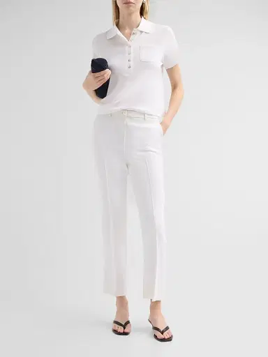 Vince Women's Cotton Crop Polo Top | Thumbnail 2 Vince Women's Cotton Crop Polo Top | Thumbnail 2