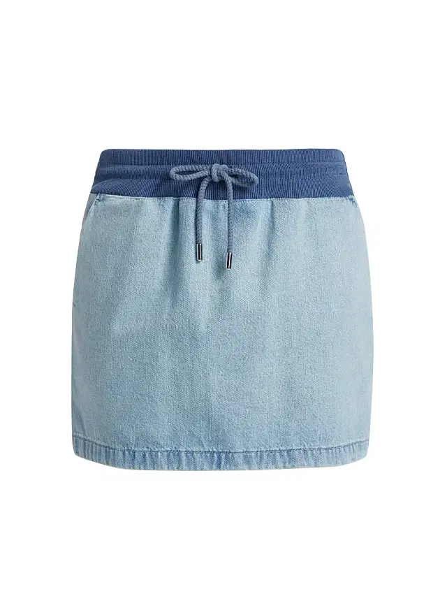 Moschino Jeans Women's Denim Two-Tone Miniskirt - Multi Light Blue