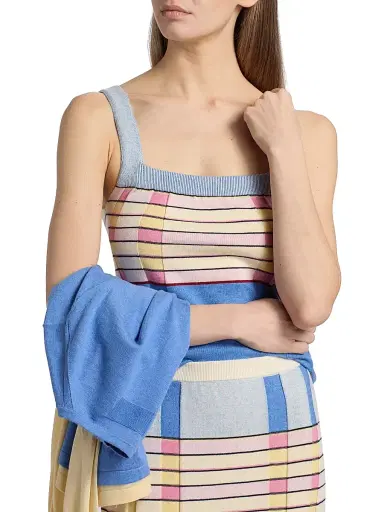 Guest In Residence Women's Striped Silk-Linen Tank | Thumbnail 6 Guest In Residence Women's Striped Silk-Linen Tank | Thumbnail 6