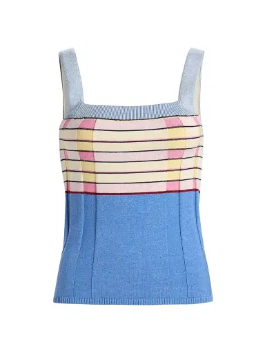 Guest In Residence Women's Striped Silk-Linen Tank | Thumbnail 1 Guest In Residence Women's Striped Silk-Linen Tank | Thumbnail 1