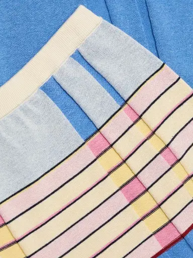 Guest in Residence Women's Striped Silk-Linen Midi-Skirt - Delft Blue Combo | Thumbnail 7 Guest in Residence Women's Striped Silk-Linen Midi-Skirt - Delft Blue Combo | Thumbnail 7