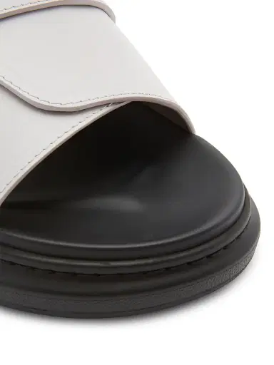 Alexander McQueen Men's Hybrid Buckle Rubber Slide Sandals - Ash Grey - Size 8.5 | Thumbnail 5