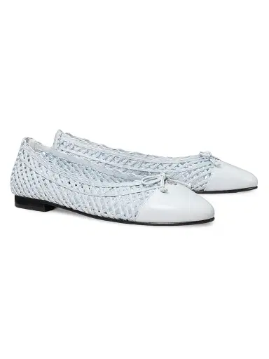 Tory Burch Women's Woven Leather-Blend Ballet Flats - Mist Veil - Size 9 | Thumbnail 2