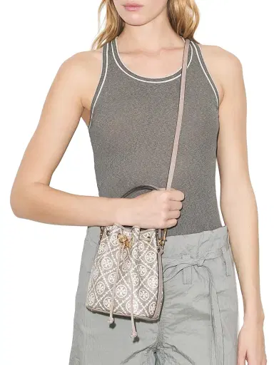 Tory Burch Women's Mini Monogram Jacquard Bucket Bag | Thumbnail 3