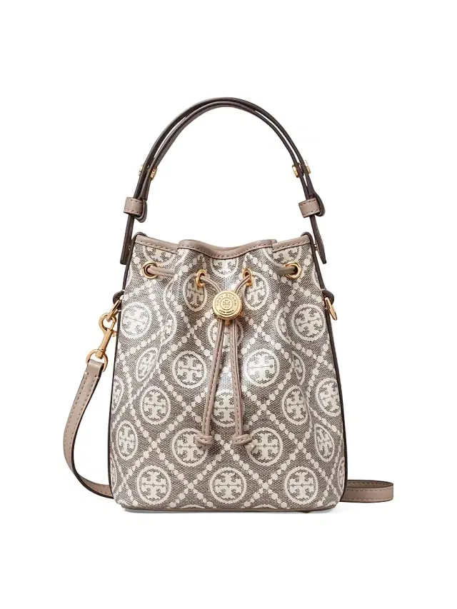 Women's Mini Monogram Jacquard Bucket Bag - Charcoal