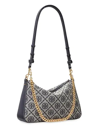 Tory Burch Women's Perry Small Monogram Shoulder Bag - Tory Navy | Thumbnail 5 Tory Burch Women's Perry Small Monogram Shoulder Bag - Tory Navy | Thumbnail 5