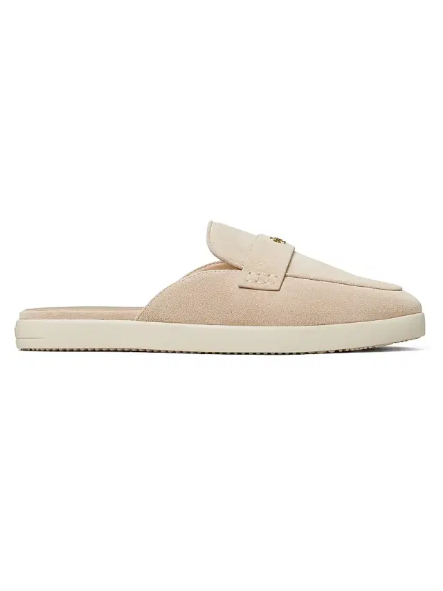 Tory Burch Women's Almond Toe Suede Ballet Sport Mules - Malva