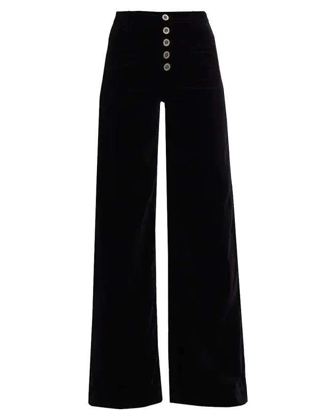 Ramy Brook Women's Cindy Velvet Wide-Leg Pants - Black Velvet