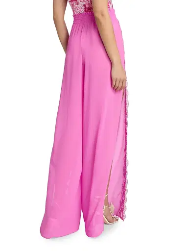 Ramy Brook Women's Athena Embroidered Pants - Radiant Pink - Size Large | Thumbnail 4