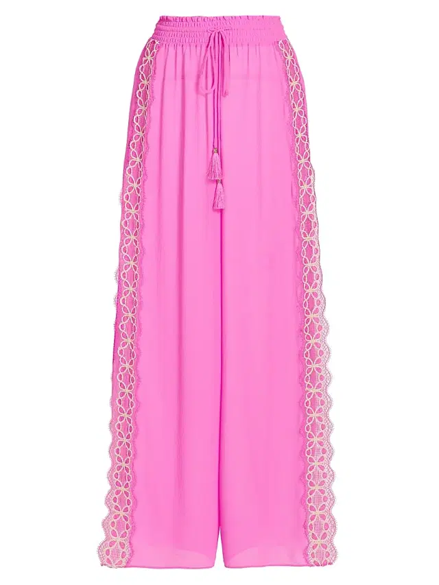Ramy Brook Women's Athena Embroidered Pants - Radiant Pink
