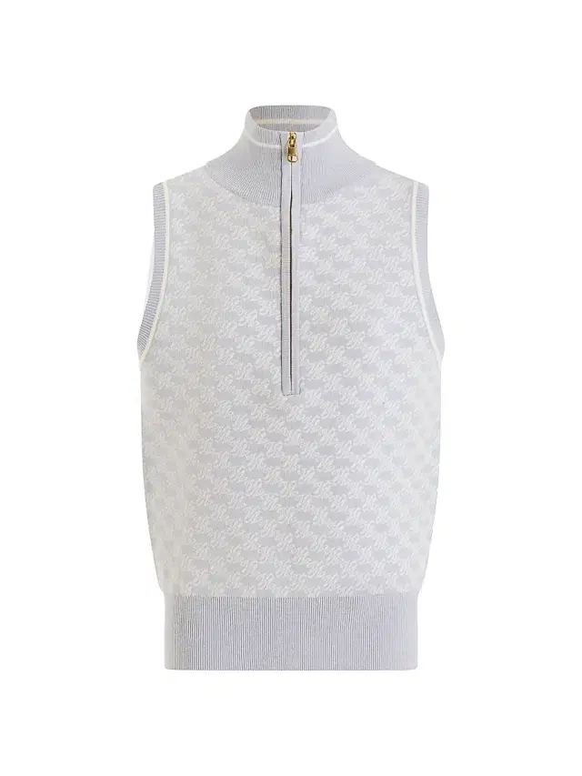 Varley Women's Vincent Printed Jacquard Half-Zip Vest - Xenon Blue White