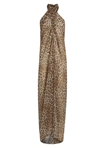 Ramy Brook Women's Aari Leopard Convertible Cover-Up Dress - Light Leopard - Size Large | Thumbnail 1 Ramy Brook Women's Aari Leopard Convertible Cover-Up Dress - Light Leopard - Size Large | Thumbnail 1