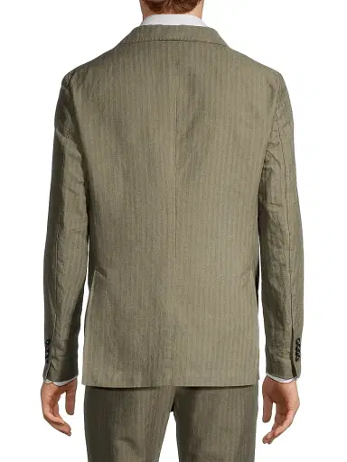 Massimo Alba Men's Catch2 Pinstriped Linen & Cotton-Blend Blazer - Salvia | Thumbnail 5 Massimo Alba Men's Catch2 Pinstriped Linen & Cotton-Blend Blazer - Salvia | Thumbnail 5