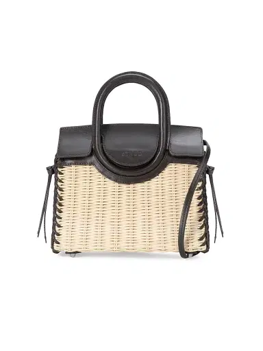 Staud Women's Maude Mini Wicker Carryall Top Handle Bag - Natural Espresso | Thumbnail 2 Staud Women's Maude Mini Wicker Carryall Top Handle Bag - Natural Espresso | Thumbnail 2