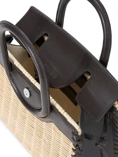 Staud Women's Maude Mini Wicker Carryall Top Handle Bag - Natural Espresso | Thumbnail 3 Staud Women's Maude Mini Wicker Carryall Top Handle Bag - Natural Espresso | Thumbnail 3