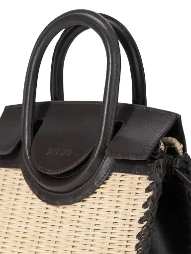Staud Women's Maude Mini Wicker Carryall Top Handle Bag - Natural Espresso | Thumbnail 5 Staud Women's Maude Mini Wicker Carryall Top Handle Bag - Natural Espresso | Thumbnail 5