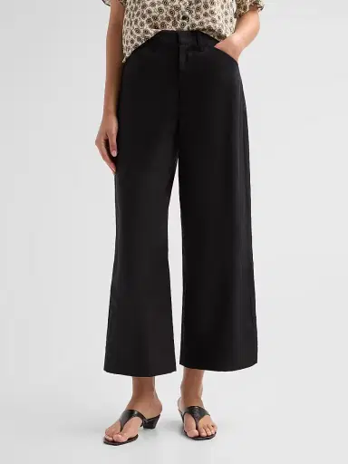 rag & bone Women's Allison Linen-Blend Pants - Black - Size 4 | Thumbnail 4