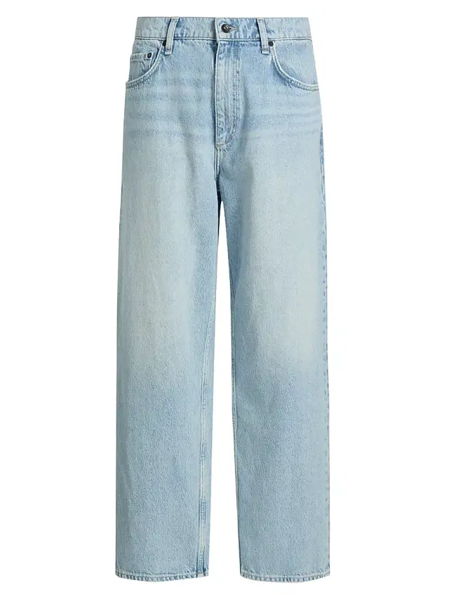Men's Whiskered Cotton Wide-Leg Jeans - Norman