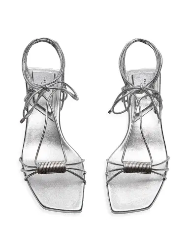 rag & bone Women's Liv Strappy Leather Sandals - Silver - Size 9 | Thumbnail 4