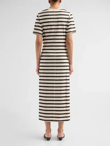 rag & bone Women's The Slub Striped T-Shirt Midi-Dress - Cream Multi - Size Large | Thumbnail 3