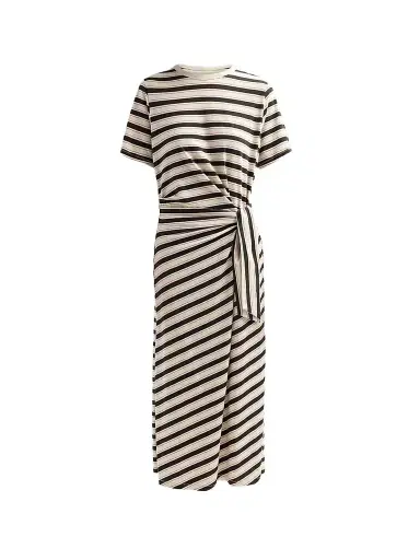 rag & bone Women's The Slub Striped T-Shirt Midi-Dress - Cream Multi - Size Large | Thumbnail 1