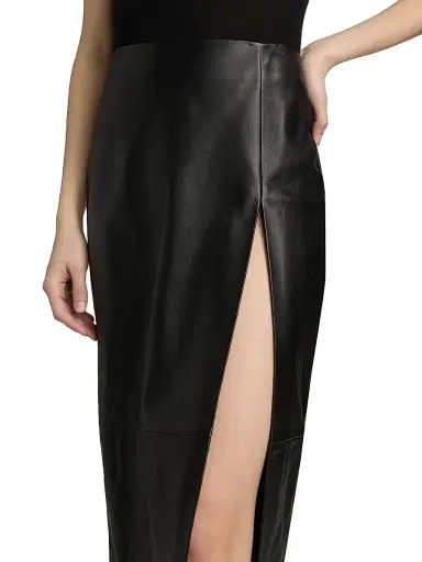 Mônot Women's Leather Pencil Midi-Skirt | Thumbnail 6 Mônot Women's Leather Pencil Midi-Skirt | Thumbnail 6