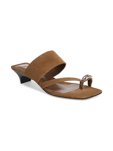Vince Women's 40MM Stacy Toe Ring-Detail Suede Sandals - Elmwood - Size 11 | Thumbnail 2