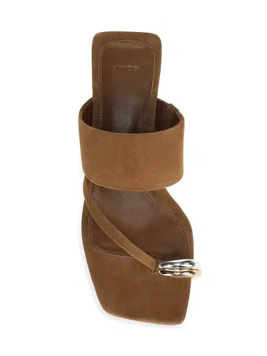 Vince Women's 40MM Stacy Toe Ring-Detail Suede Sandals - Elmwood - Size 11 | Thumbnail 4