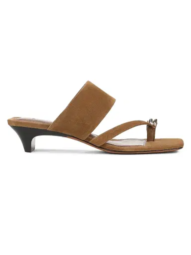 Vince Women's 40MM Stacy Toe Ring-Detail Suede Sandals | Thumbnail 1 Vince Women's 40MM Stacy Toe Ring-Detail Suede Sandals | Thumbnail 1