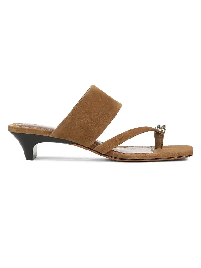 Vince Women's 40MM Stacy Toe Ring-Detail Suede Sandals - Elmwood