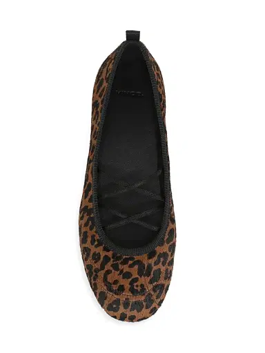 Vince Women's Coralie Leopard-Print Calf Hair Ballet Flats - Brown Multi - Size 11 | Thumbnail 4