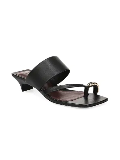 Vince Women's Stacy 40MM Leather Thong Sandals - Black - Size 10 | Thumbnail 2
