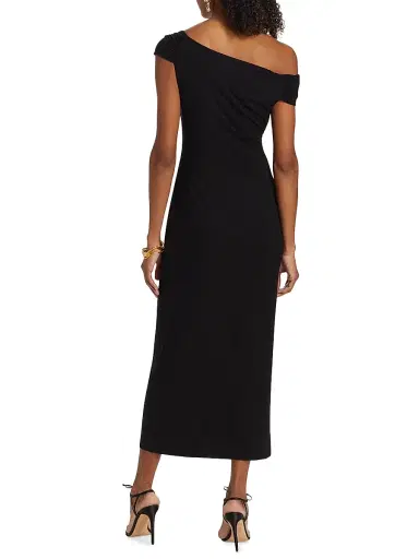 Reformation Women's Jaman Draped One-Shoulder Midi-Dress - Black - Size XS | Thumbnail 5 Reformation Women's Jaman Draped One-Shoulder Midi-Dress - Black - Size XS | Thumbnail 5