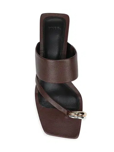 Vince Women's Stacy 40MM Leather Thong Sandals - Molton Brown - Size 11 | Thumbnail 4 Vince Women's Stacy 40MM Leather Thong Sandals - Molton Brown - Size 11 | Thumbnail 4