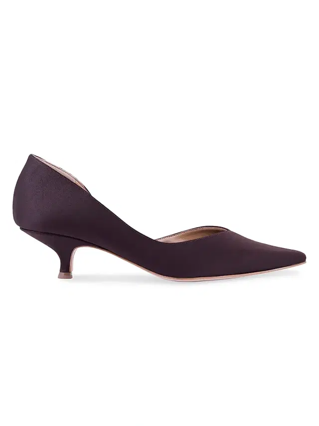 AERA Women's Ariana 45MM Satin Kitten-Heel Pumps - Brown