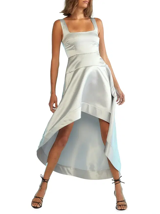 Cynthia Rowley Women's Satin Hi-Lo Dress - Silver