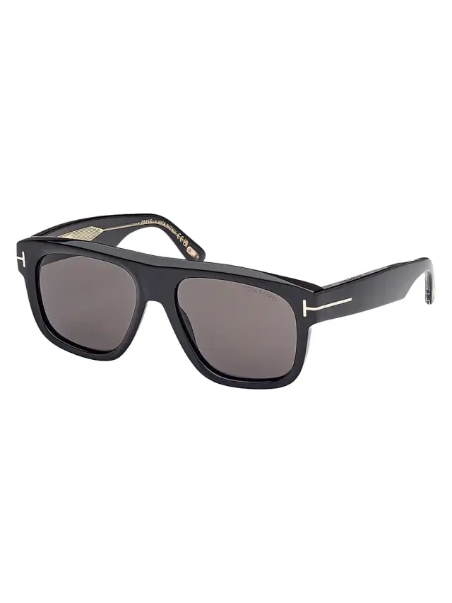 TOM FORD Men's 56MM Square Sunglasses - Shiny Black Vicuna