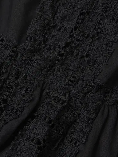 Peixoto Women's Piper Lace-Trimmed Cotton Minidress - Black - Size Small | Thumbnail 6 Peixoto Women's Piper Lace-Trimmed Cotton Minidress - Black - Size Small | Thumbnail 6
