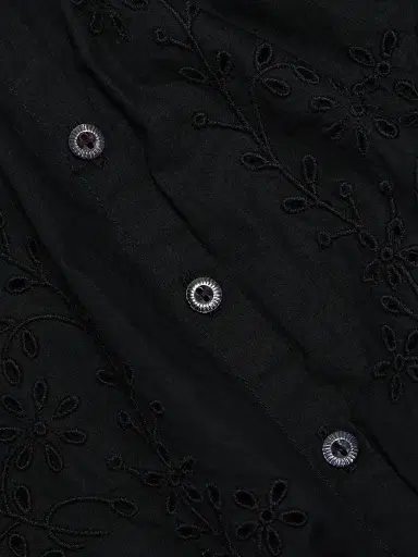 DÔEN Women's Traveler Eyelet Top - Black | Thumbnail 7