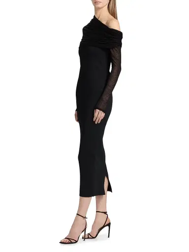 Altuzarra Women's Meyer Mesh One-Shoulder Midi-Dress - Black | Thumbnail 4 Altuzarra Women's Meyer Mesh One-Shoulder Midi-Dress - Black | Thumbnail 4