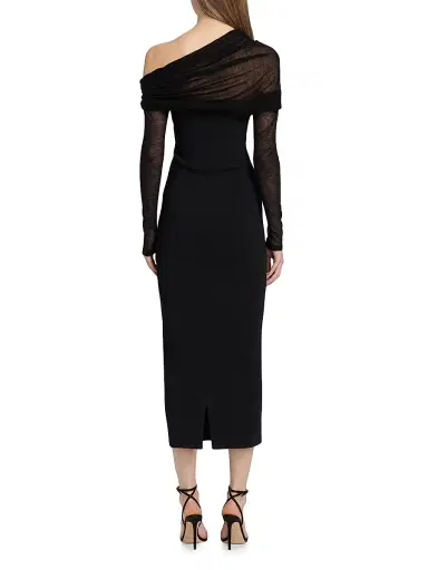 Altuzarra Women's Meyer Mesh One-Shoulder Midi-Dress - Black | Thumbnail 5 Altuzarra Women's Meyer Mesh One-Shoulder Midi-Dress - Black | Thumbnail 5