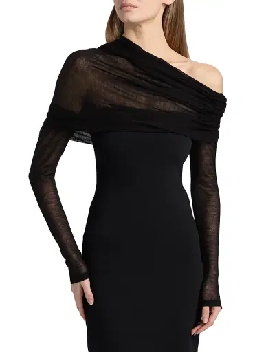 Altuzarra Women's Meyer Mesh One-Shoulder Midi-Dress - Black | Thumbnail 6 Altuzarra Women's Meyer Mesh One-Shoulder Midi-Dress - Black | Thumbnail 6