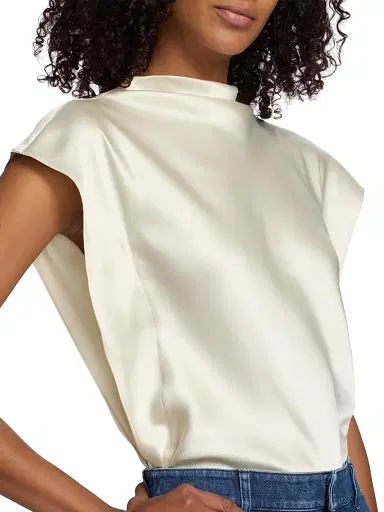 TANYA TAYLOR Women's Adrien Satin Crepe Top | Thumbnail 6 TANYA TAYLOR Women's Adrien Satin Crepe Top | Thumbnail 6