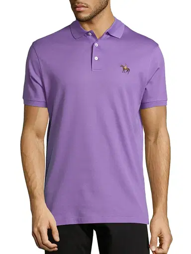 Ralph Lauren Purple Label Men's Cotton Pique Standing Horse Polo - Lavender | Thumbnail 3 Ralph Lauren Purple Label Men's Cotton Pique Standing Horse Polo - Lavender | Thumbnail 3