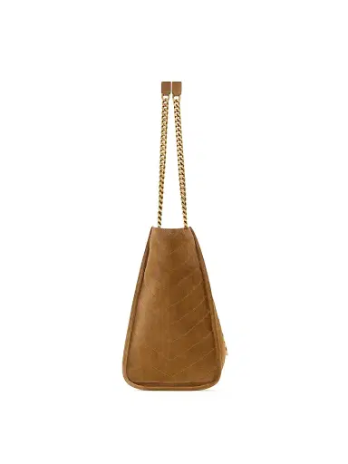 Saint Laurent Women's Niki Shopping Bag in Suede - Caramel Cognac | Thumbnail 5