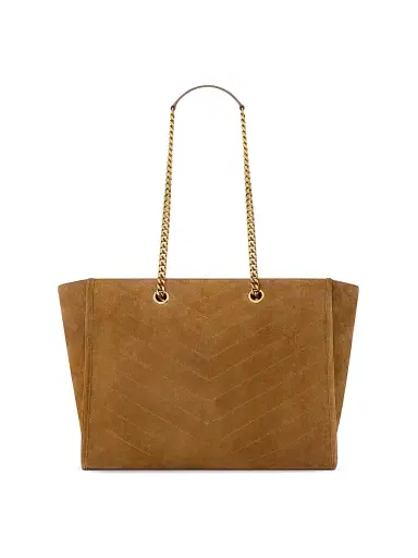 Saint Laurent Women's Niki Shopping Bag in Suede - Caramel Cognac | Thumbnail 6
