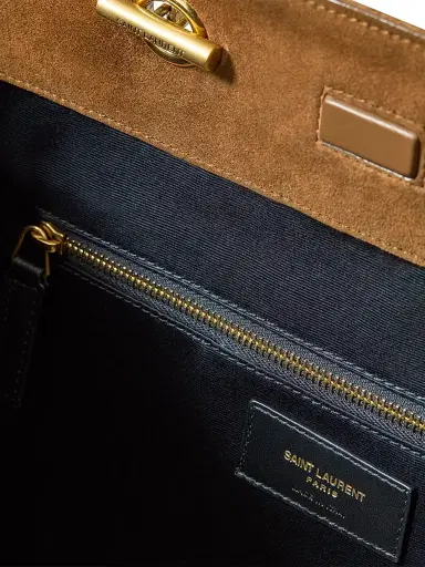 Saint Laurent Women's Niki Shopping Bag in Suede - Caramel Cognac | Thumbnail 8