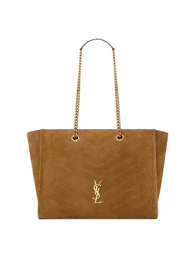 Saint Laurent Women's Niki Shopping Bag in Suede - Caramel Cognac | Thumbnail 1